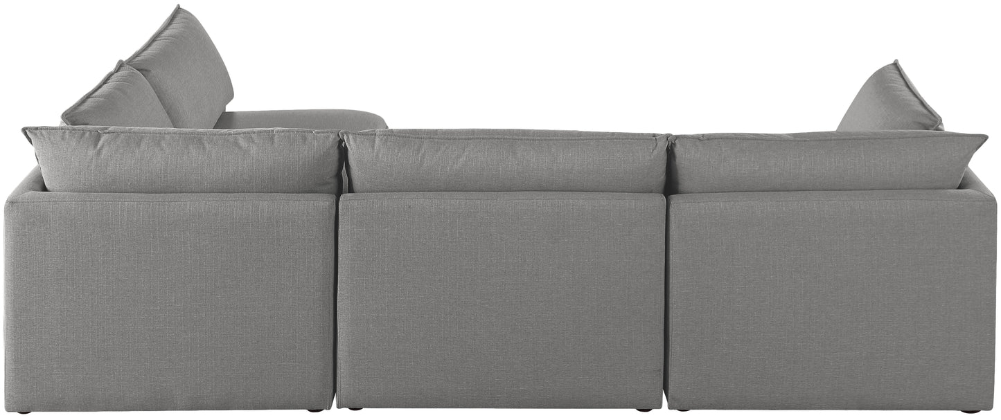 winston grey durable linen textured modular sectional sec4a