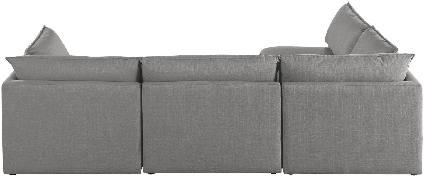 winston grey durable linen textured modular sectional sec4a