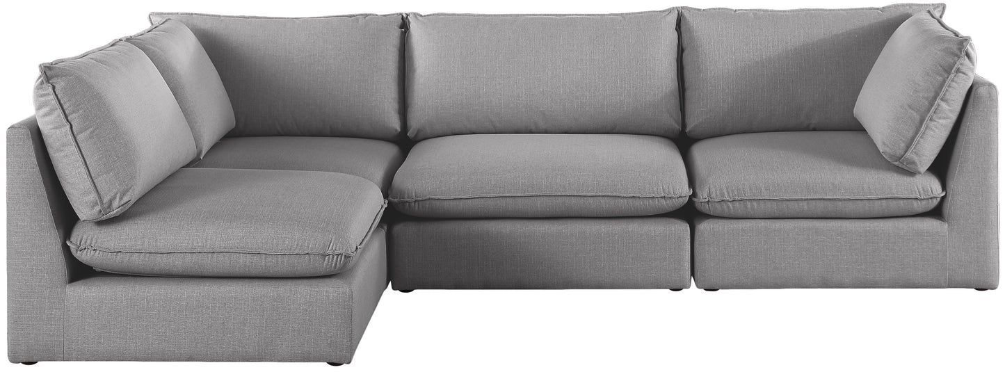 winston grey durable linen textured modular sectional sec4a