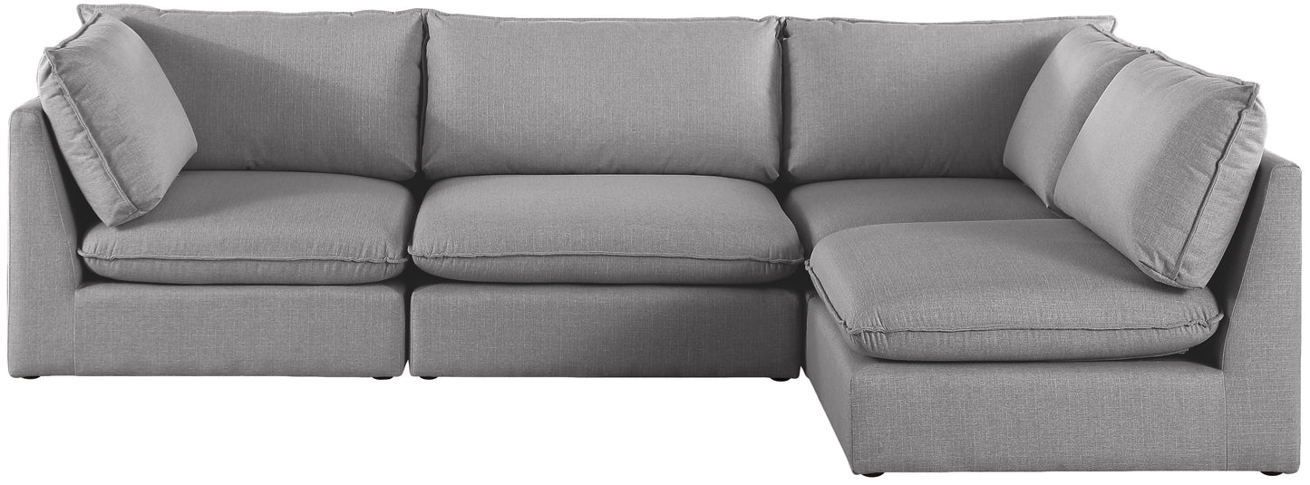 winston grey durable linen textured modular sectional sec4a