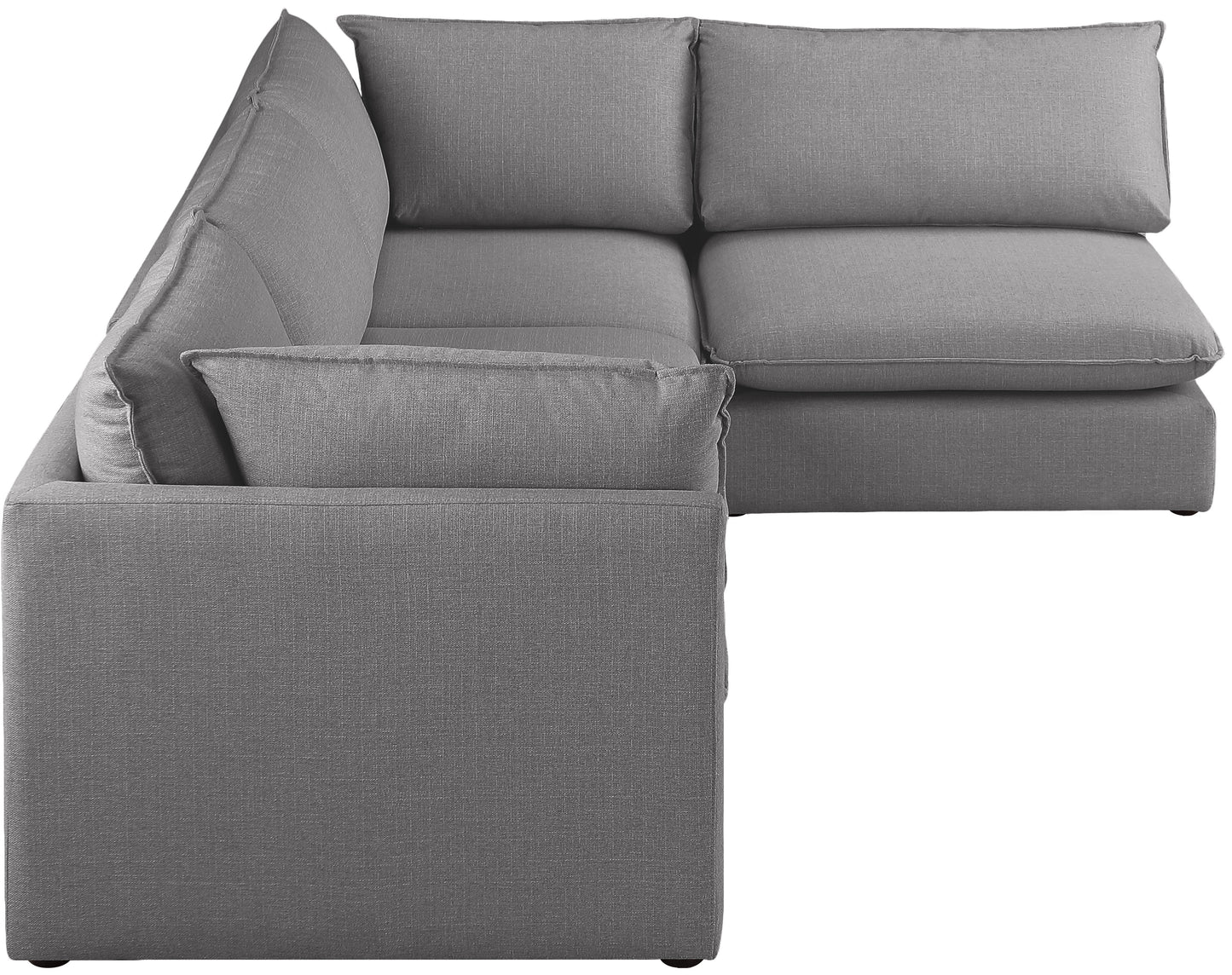 winston grey durable linen textured modular sectional sec4a