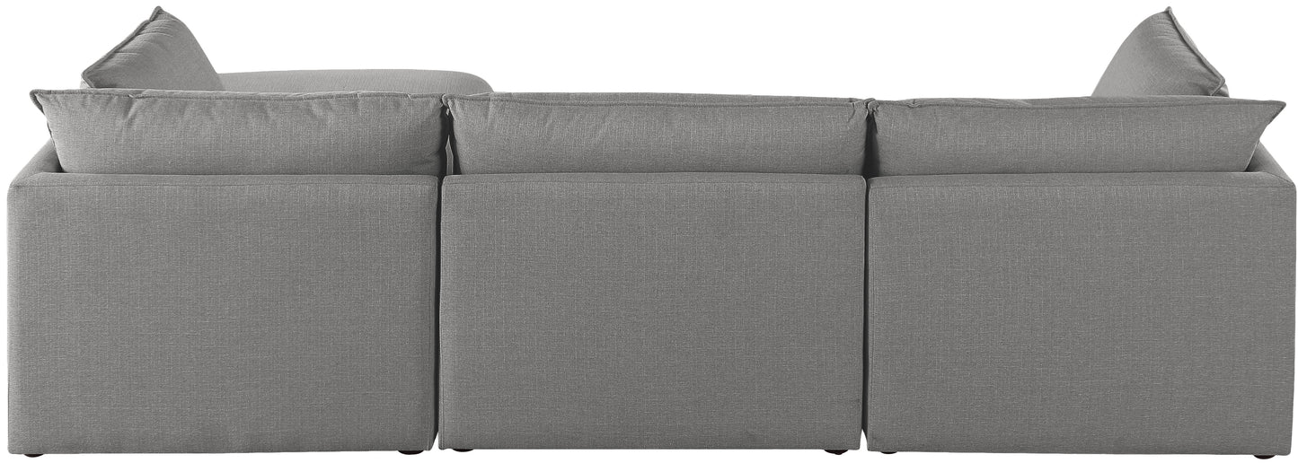 winston grey durable linen textured modular sectional sec4b