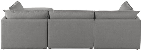 Winston Grey Durable Linen Textured Modular Sectional Sec4B