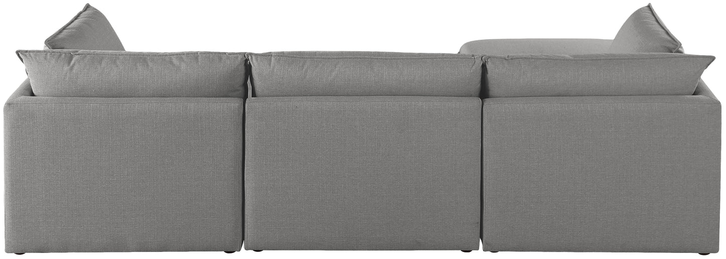 winston grey durable linen textured modular sectional sec4b