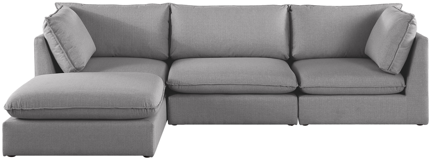 winston grey durable linen textured modular sectional sec4b