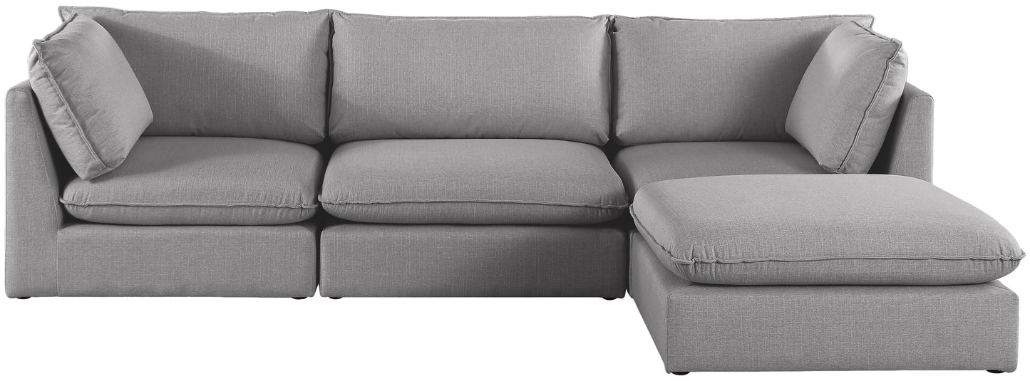 winston grey durable linen textured modular sectional sec4b