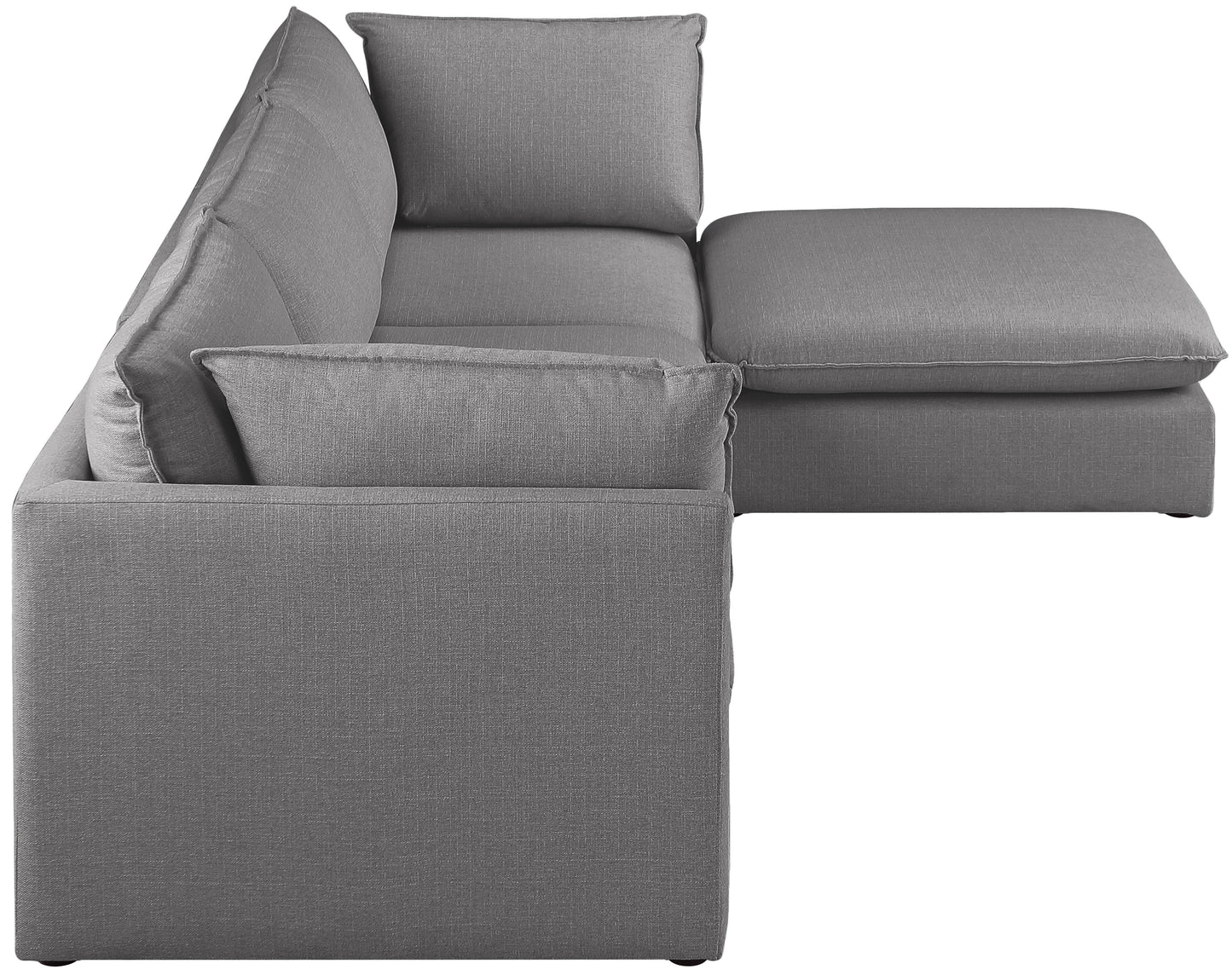 winston grey durable linen textured modular sectional sec4b