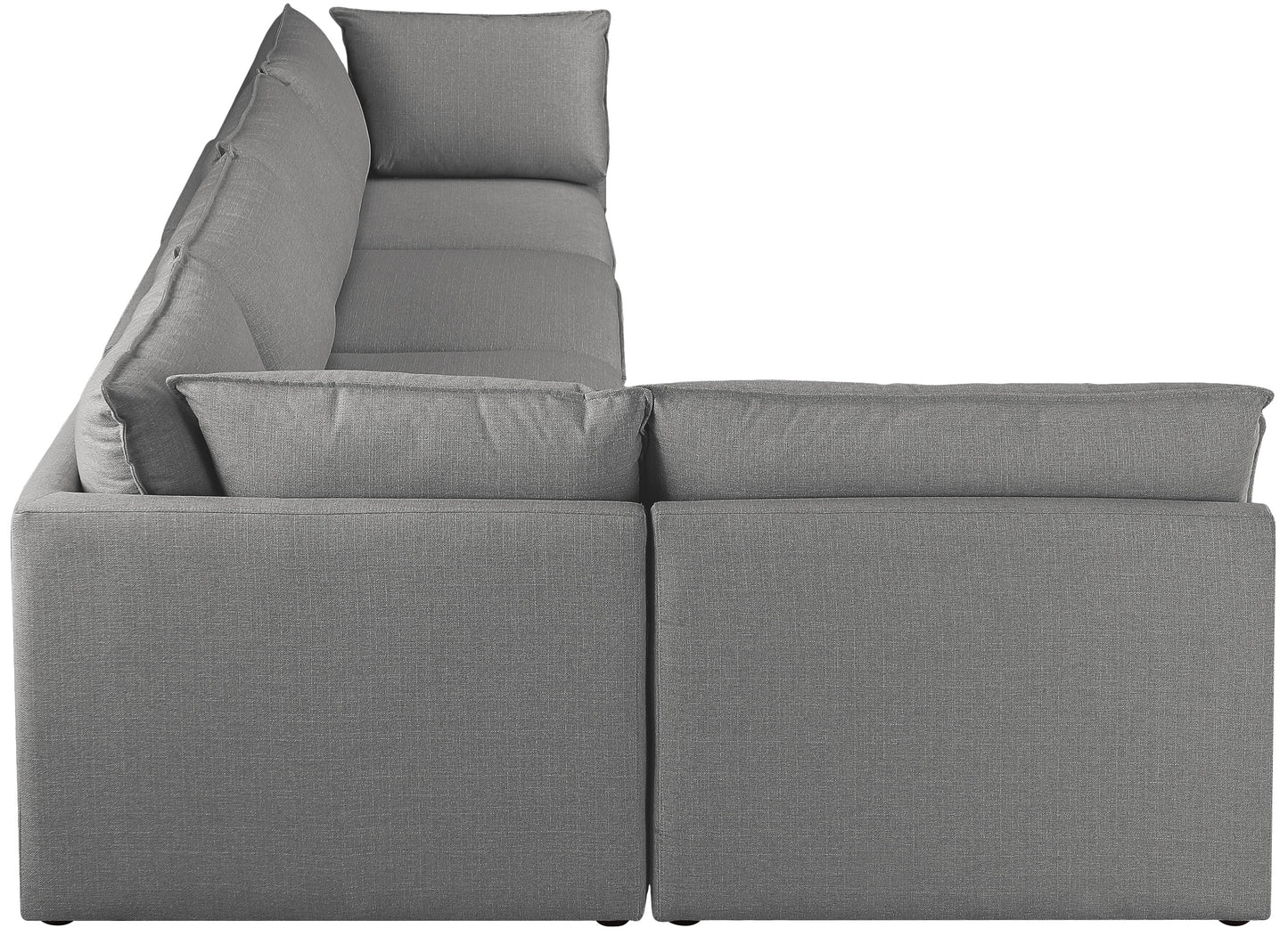 winston grey durable linen textured modular sectional sec5a