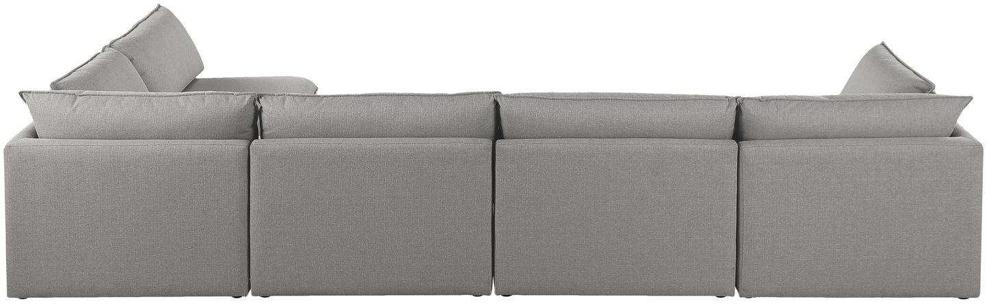 winston grey durable linen textured modular sectional sec5a