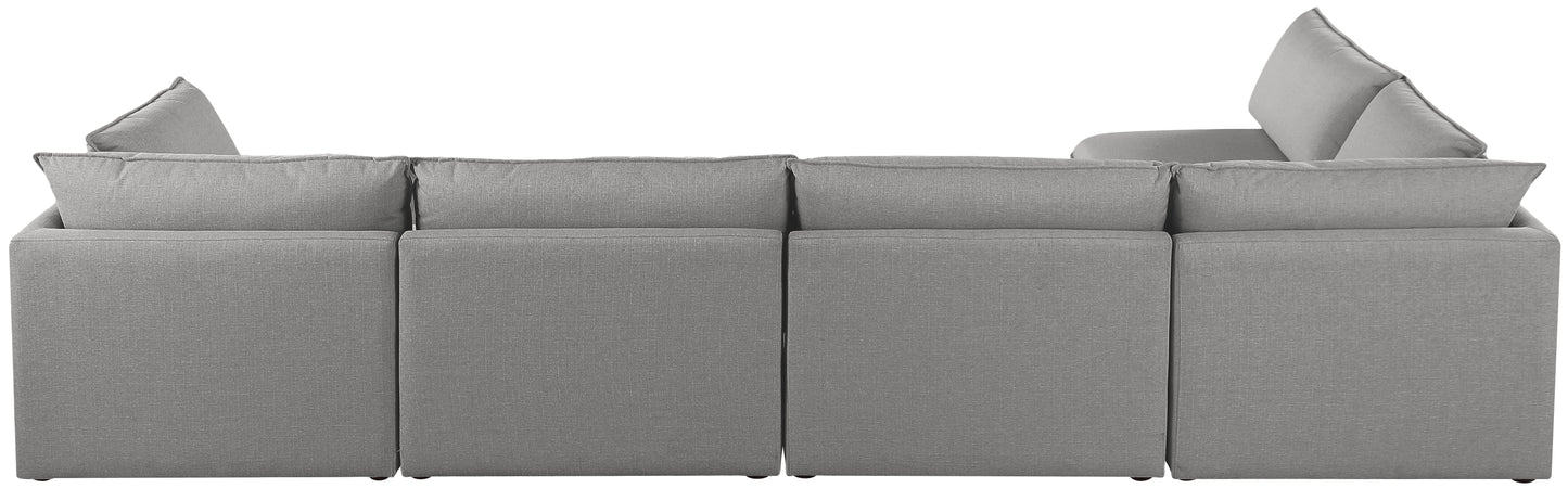 winston grey durable linen textured modular sectional sec5a