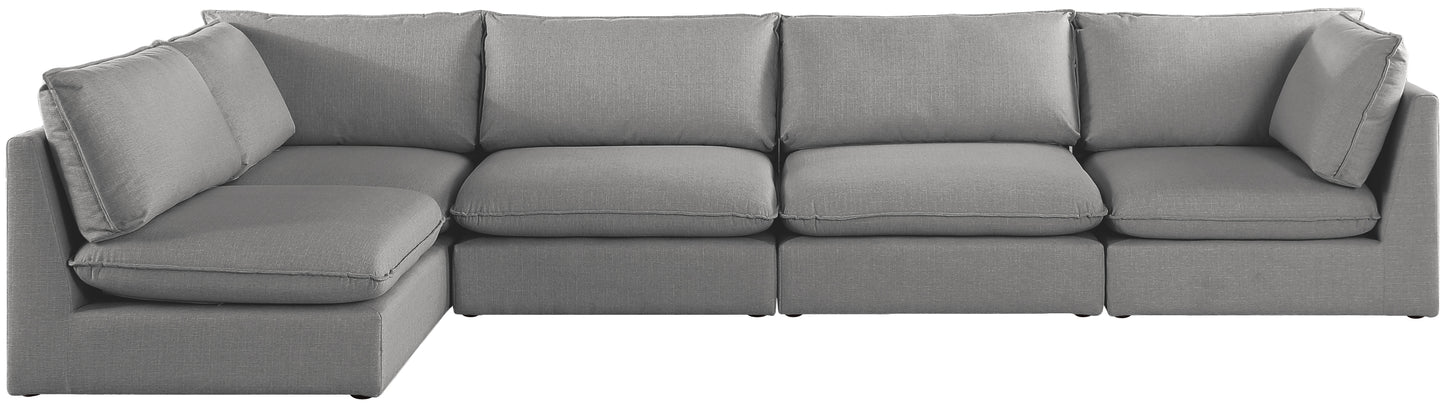 winston grey durable linen textured modular sectional sec5a