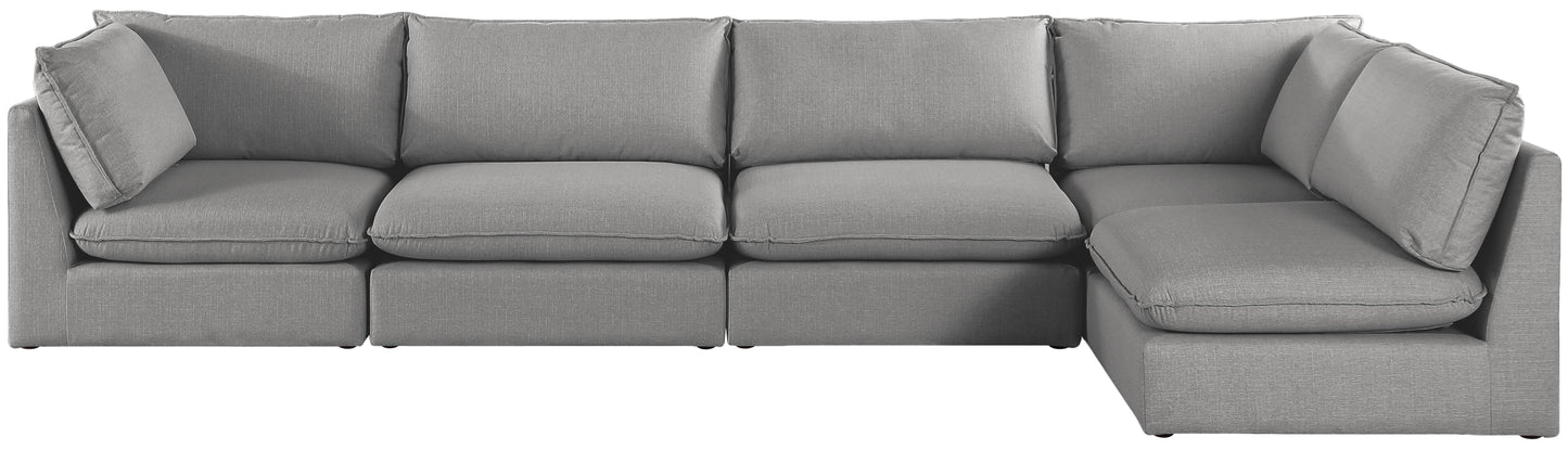 winston grey durable linen textured modular sectional sec5a