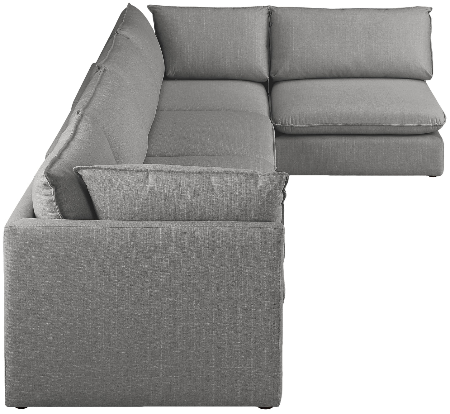 winston grey durable linen textured modular sectional sec5a