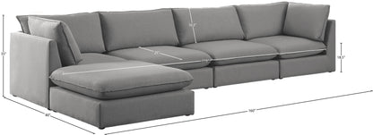 Winston Grey Durable Linen Textured Modular Sectional Sec5B