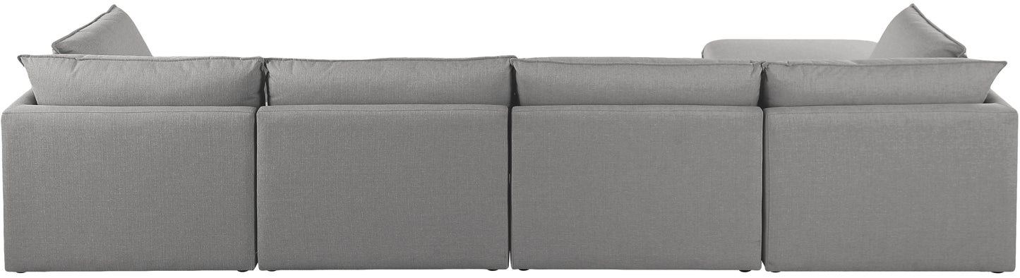 winston grey durable linen textured modular sectional sec5b