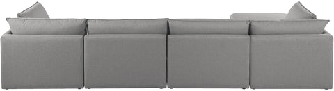 Winston Grey Durable Linen Textured Modular Sectional Sec5B