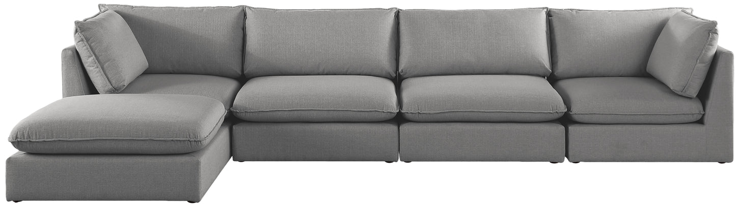 winston grey durable linen textured modular sectional sec5b