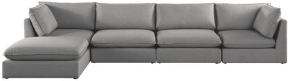 Winston Grey Durable Linen Textured Modular Sectional Sec5B