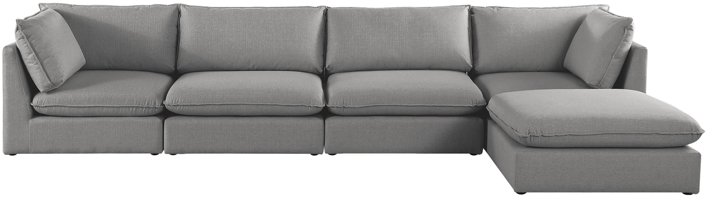 winston grey durable linen textured modular sectional sec5b