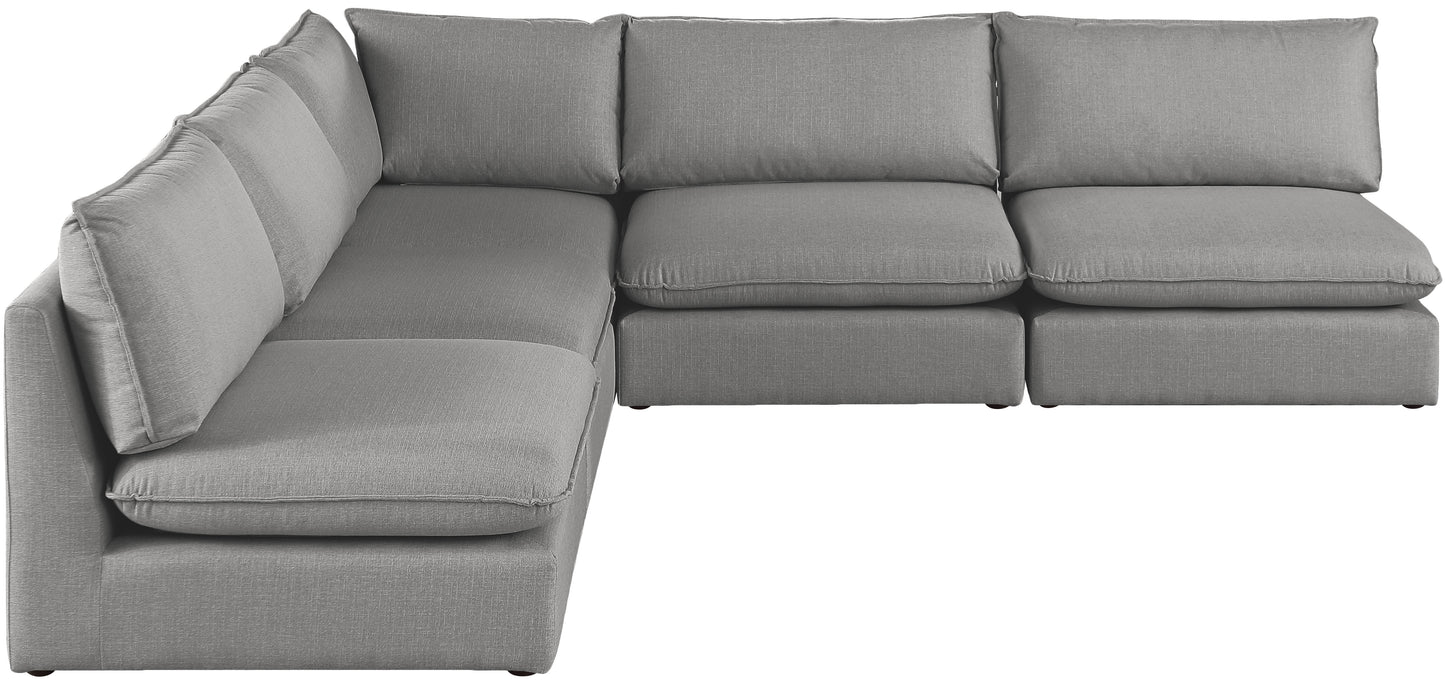 winston grey durable linen textured modular sectional sec5c