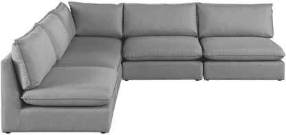 Winston Grey Durable Linen Textured Modular Sectional Sec5C