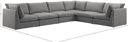 Winston Grey Durable Linen Textured Modular Sectional Sec6A