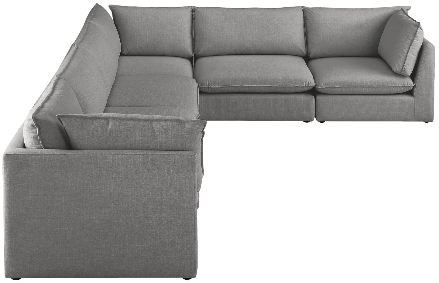 winston grey durable linen textured modular sectional sec6a