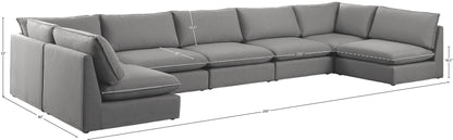 Winston Grey Durable Linen Textured Modular Sectional Sec7A