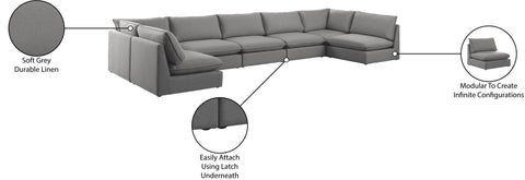 Winston Grey Durable Linen Textured Modular Sectional Sec7A
