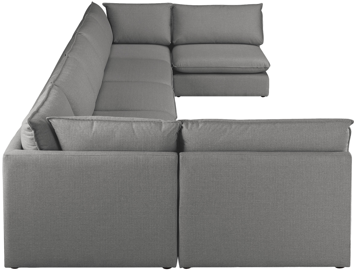 winston grey durable linen textured modular sectional sec7a