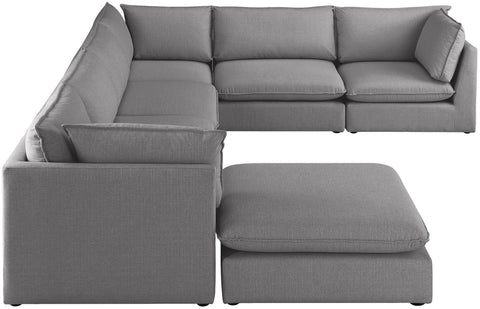 Winston Grey Durable Linen Textured Modular Sectional Sec7B