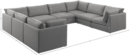 Winston Grey Durable Linen Textured Modular Sectional Sec8A