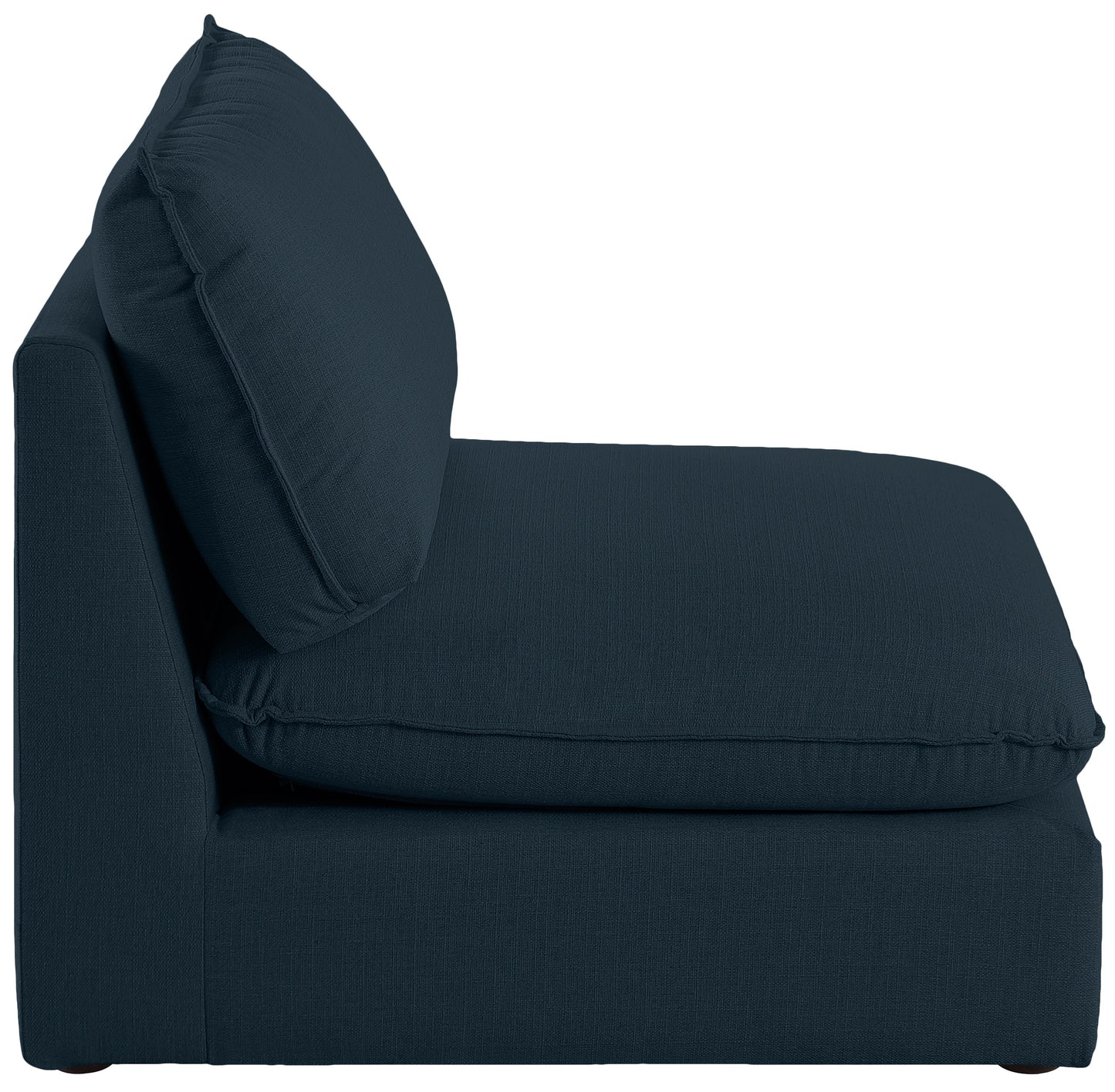 winston navy durable linen textured armless chair armless