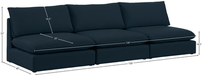 Winston Navy Durable Linen Textured Modular Sofa S120A