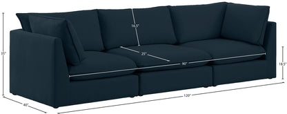 Winston Navy Durable Linen Textured Modular Sofa S120B