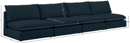 Winston Navy Durable Linen Textured Modular Sofa S160A