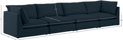 Winston Navy Durable Linen Textured Modular Sofa S160B