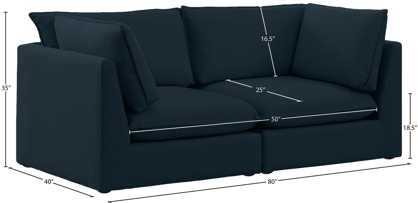 winston navy durable linen textured modular sofa s80b
