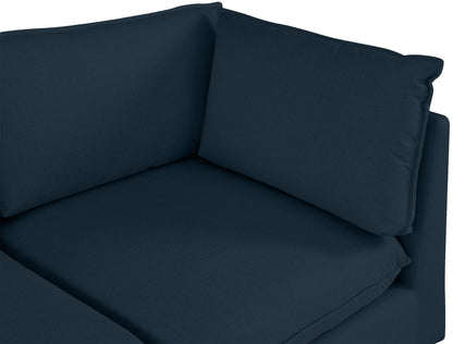 Winston Navy Durable Linen Textured Modular Sofa S80B