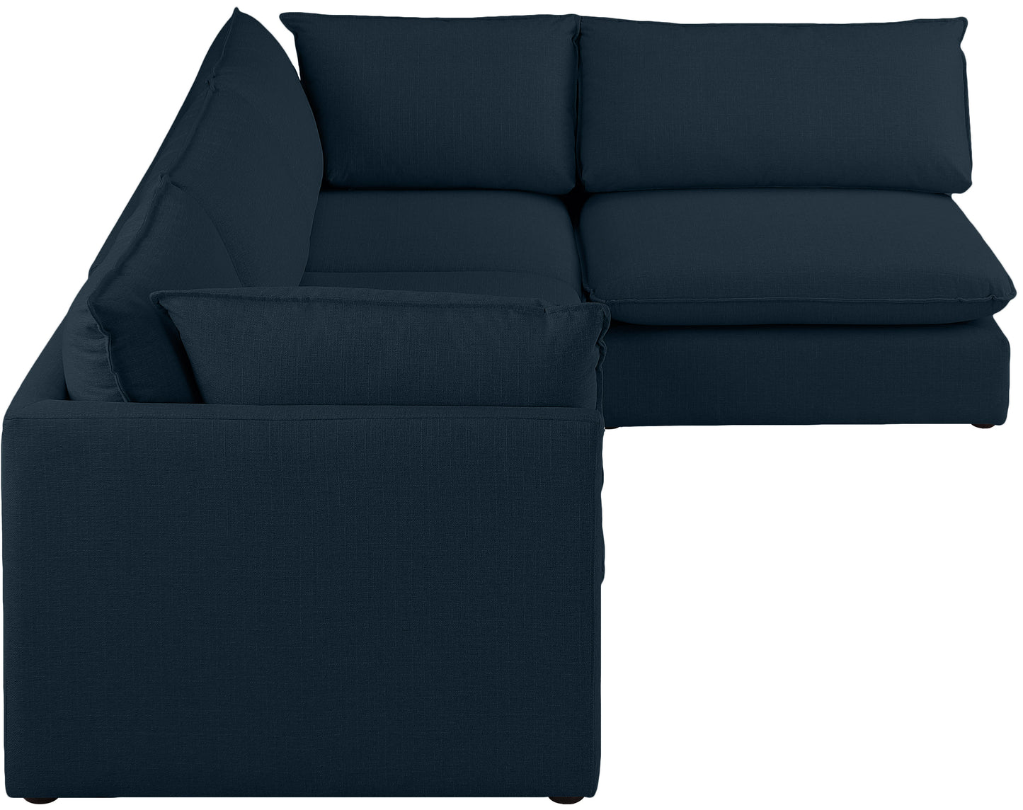 winston navy durable linen textured modular sectional sec4a