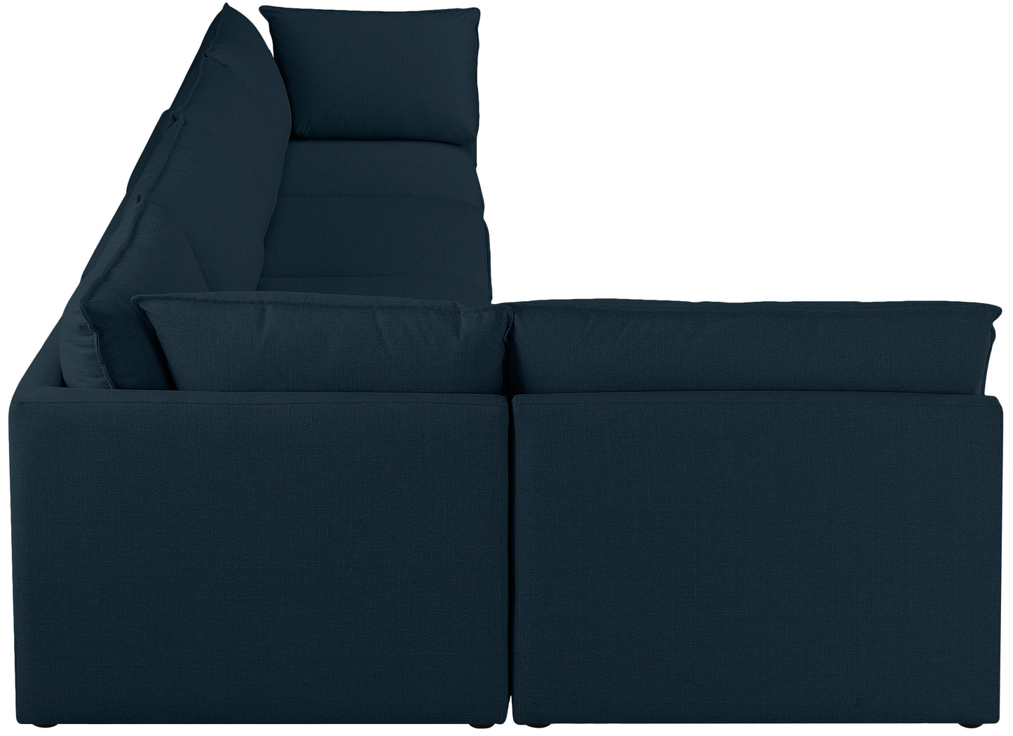 winston navy durable linen textured modular sectional sec5a