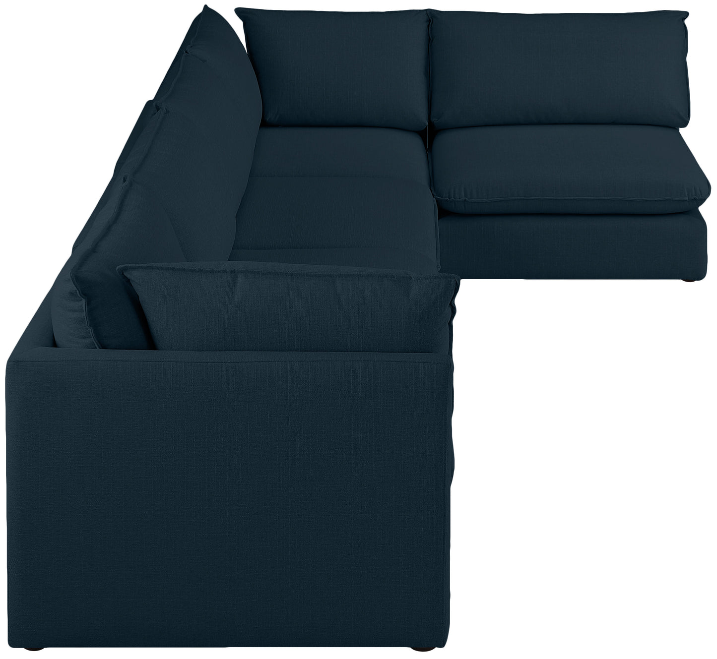 winston navy durable linen textured modular sectional sec5a