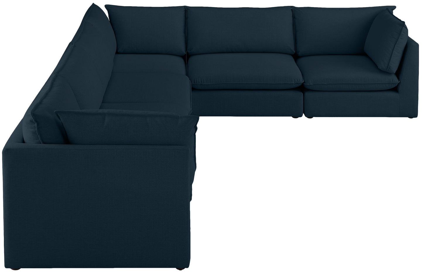 winston navy durable linen textured modular sectional sec6a