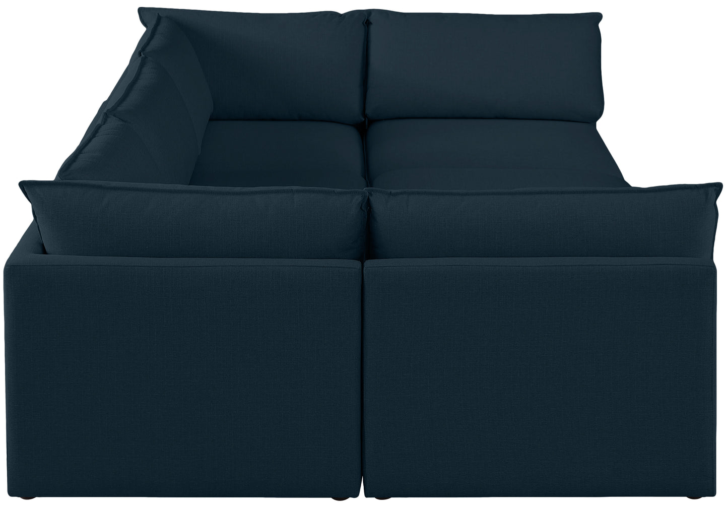 winston navy durable linen textured modular sectional sec6d