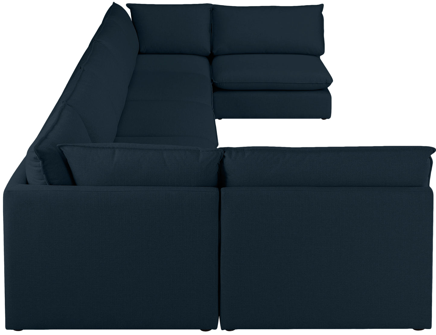 winston navy durable linen textured modular sectional sec7a