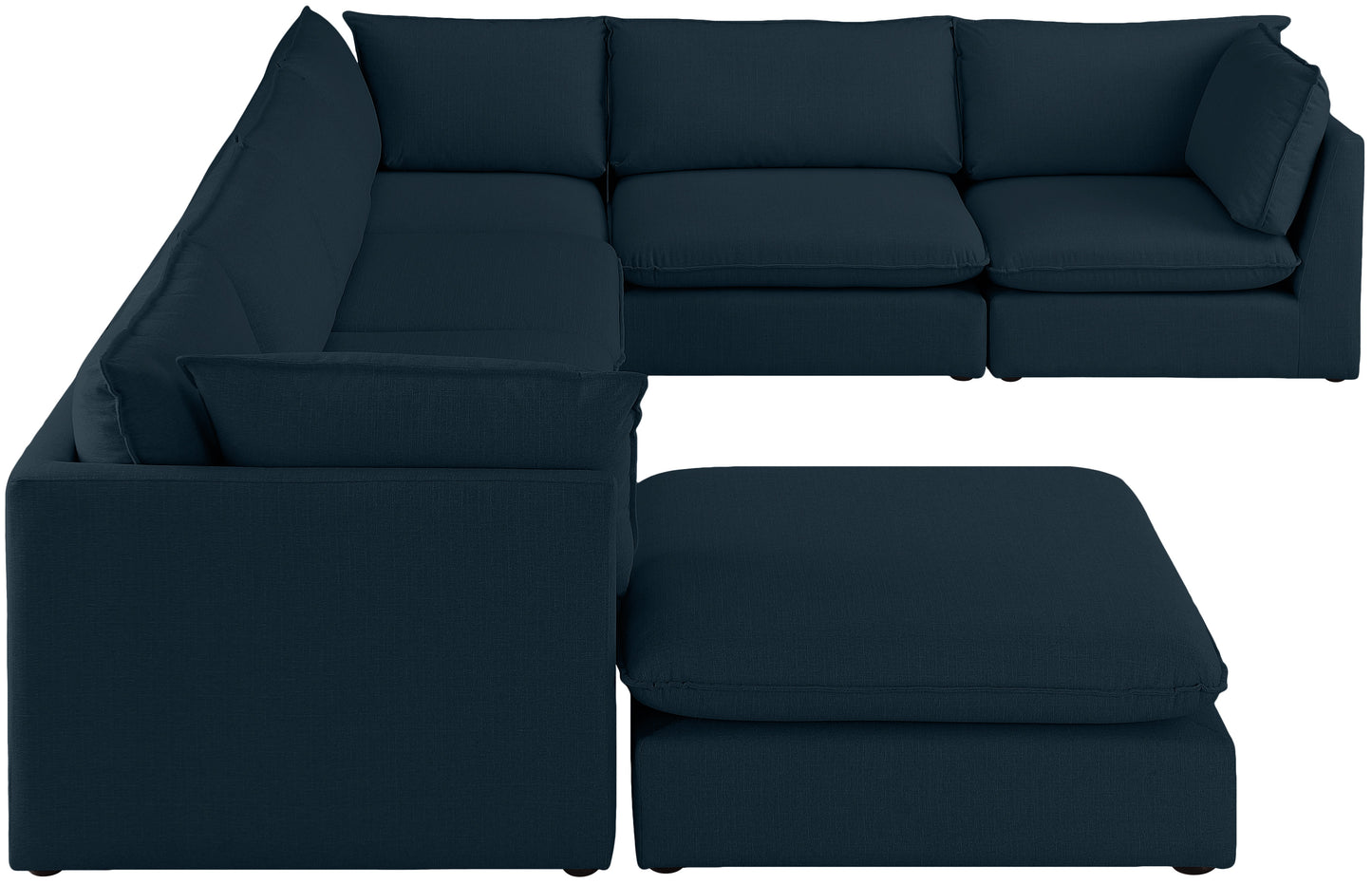 winston navy durable linen textured modular sectional sec7b