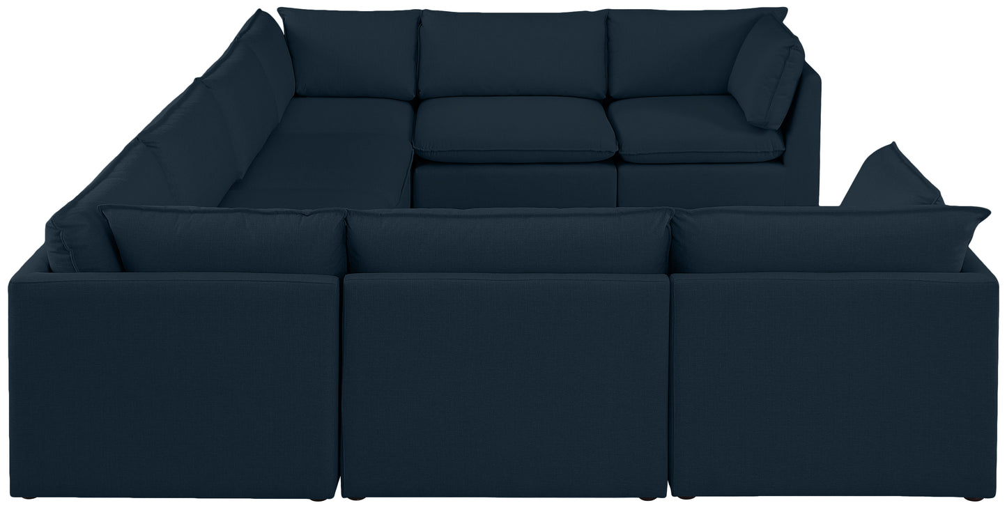 winston navy durable linen textured modular sectional sec8a