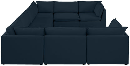 Winston Navy Durable Linen Textured Modular Sectional Sec8A