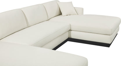 Alta Cream Linen Textured Fabric 3pc. Sectional (3 Boxes) Sectional