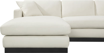 Alta Cream Linen Textured Fabric 3pc. Sectional (3 Boxes) Sectional